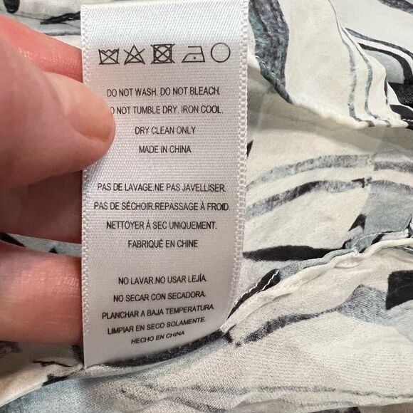 NICOLE MILLER ARTELIER long sleeve knot front printed blouse top size small - Picture 12 of 13